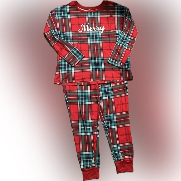 Women's Plaid Pajama Set - Red and Green - Picture 1 of 2
